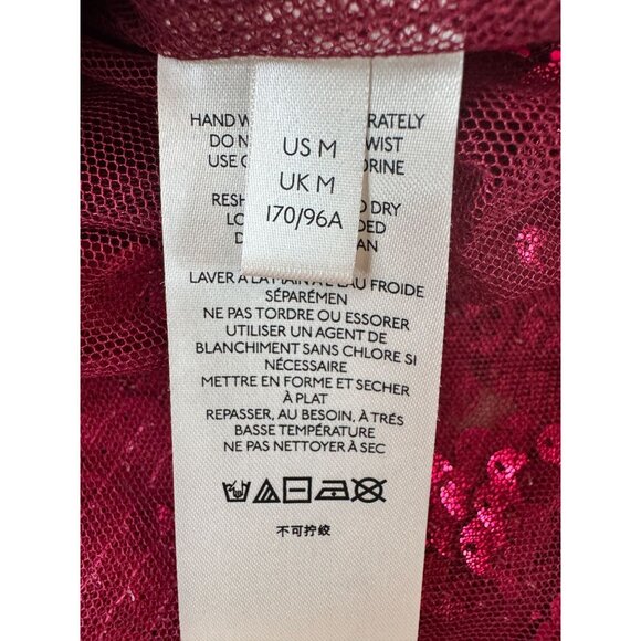 Maeve By Anthropologie Sequined Tie-Strap V-Neck Tank Top Medium Burgundy - Picture 9 of 15